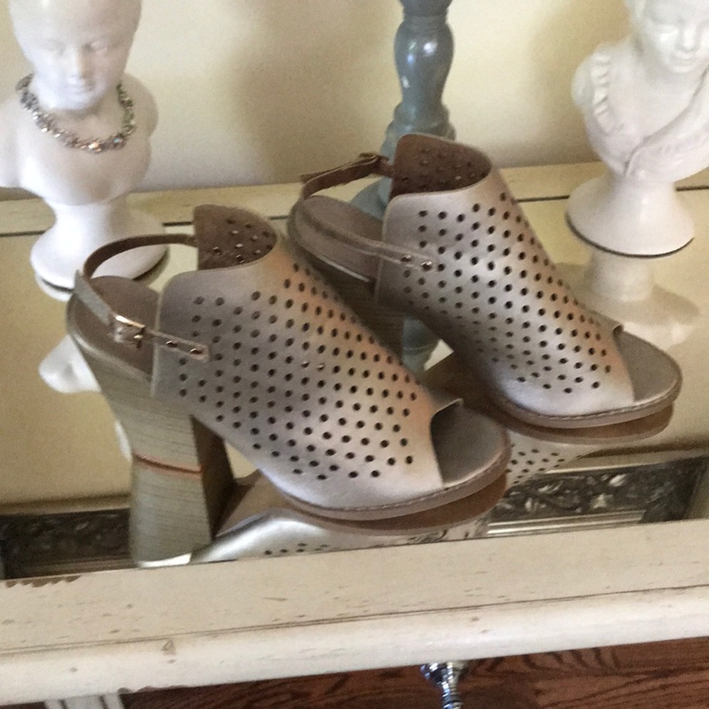 Gold sandal booties. Size 8 1/2.